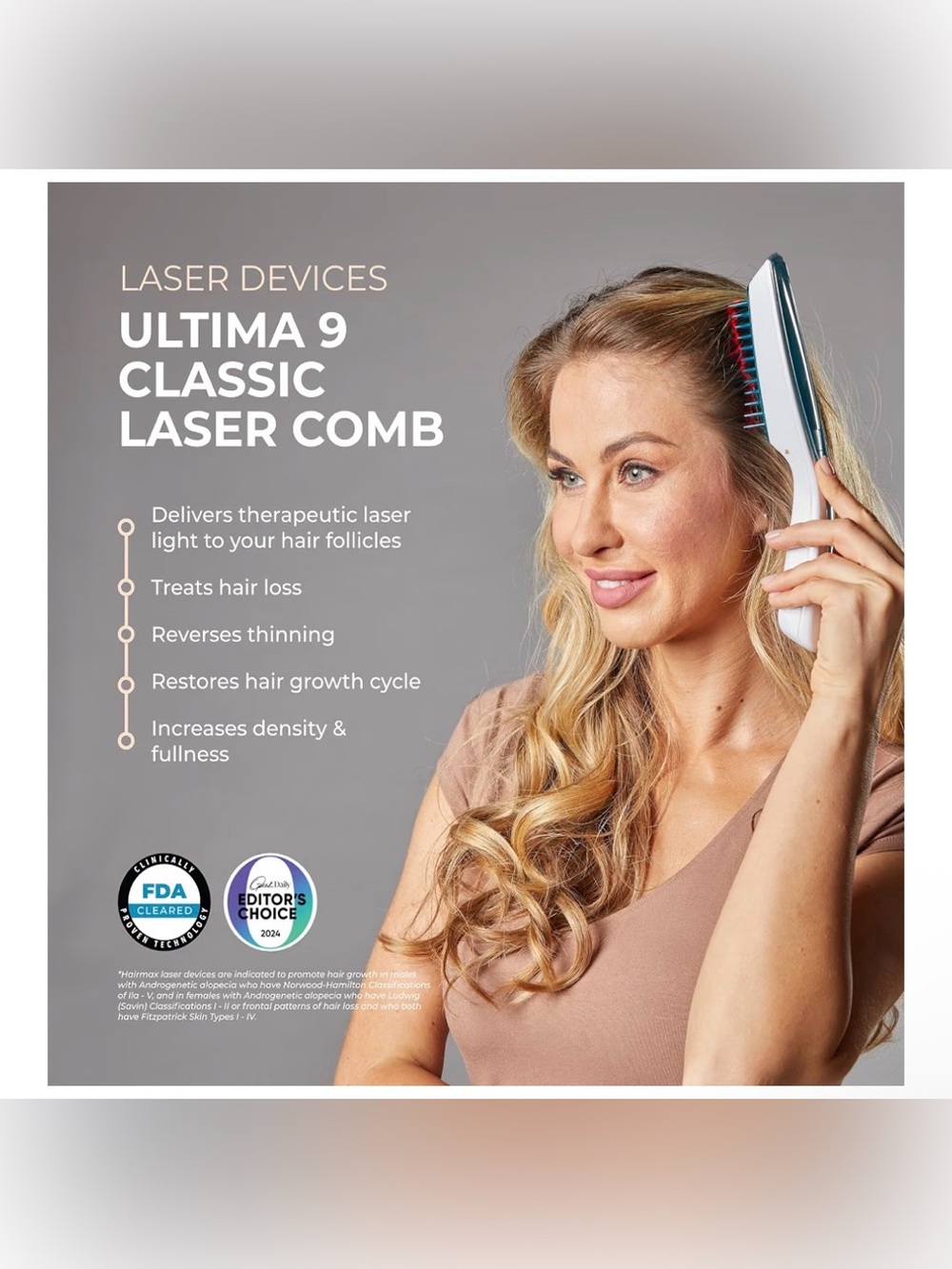 HairMax Ultima 9 Classic Hair Growth LaserComb – Proven SEALED - Picture 7 of 8